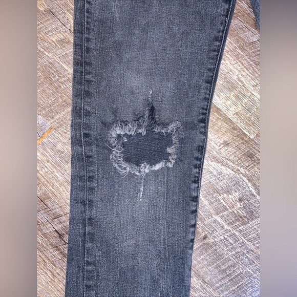 H&M Coupe Moulante Skinny Jeans High Rise Distressed Black Wash 30x32 - Picture 4 of 7